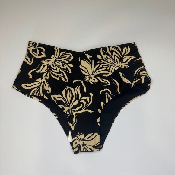 l*space Other - NWT L*Space High Tide Bikini Bottom XS Black Floral Retro High Waist